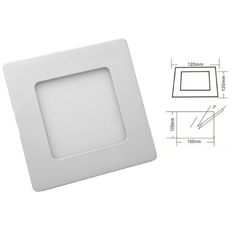 Spot Led Carré Encastrable Extra Plat 6w Blanc Chaud 3000k encastrement 105 x 105 - Digilamp Spot Led Carré Encastrable Extra Plat 6w Blanc Chaud 3000k encastrement 105 x 105 - Digilamp