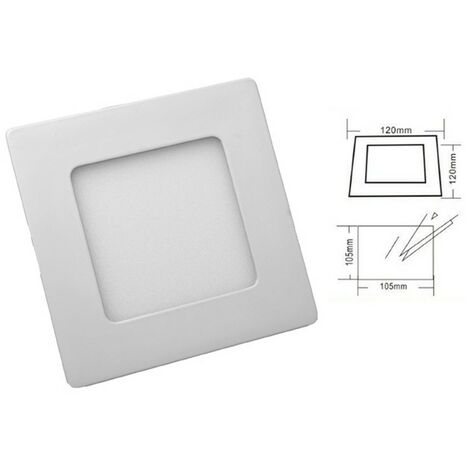 Spot Led Carré Encastrable Extra Plat 6w Blanc Chaud 3000k encastrement 105 x 105 - Digilamp