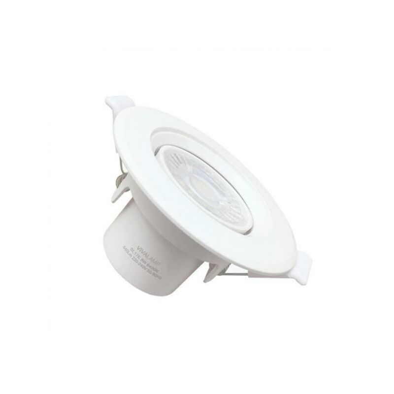 Spot led cob 8w rÉglable rond trou encastrÉ 60-75 mm kit 5 piÈces