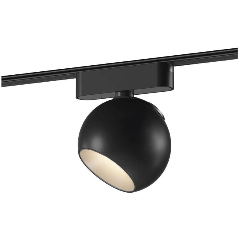 Spot led sur Rail Magnétique 25mm Extra-Plat 12W Concave 48V Ø100 mm Noir 4000K Blanc neutre