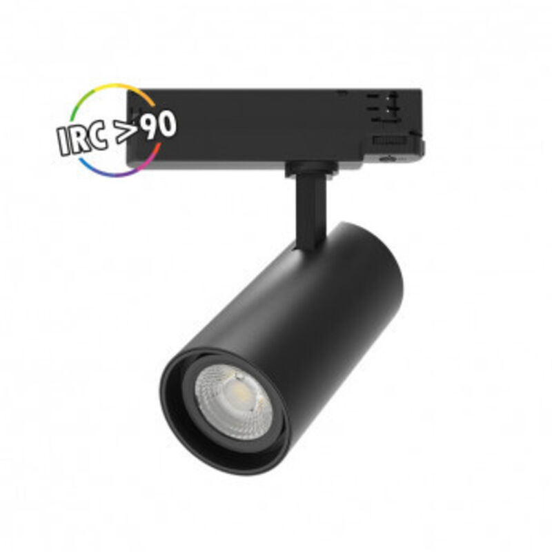 Miidex Lighting - Spot noir sur rail cool ii eco 35W - 3000K Blanc chaud