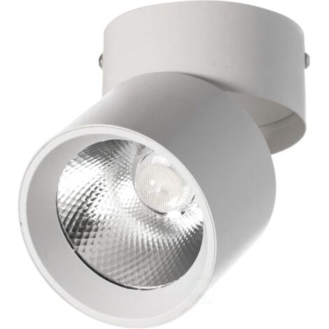 Spot LED de plafond rond en aluminium, élégant et moderne - éclairage orientable, 15 W, lumière neutre (4000 K), blanc, lot de 2