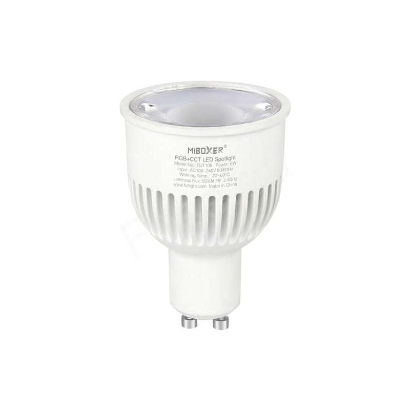 Spot led Dimmable 6W GU10 550lm 30° Ø50mm Télécommande / Google Assistant / Alexa - rgb+cct 2700K-6500K 106