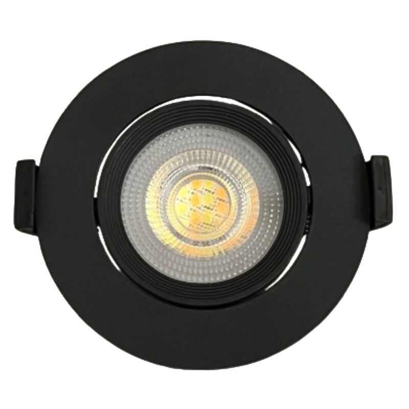 Spot LED Downlight CCT Rond Orientable 7W Noir Coupe Ø 70mm Spot LED Downlight CCT Rond Orientable 7W Noir Coupe Ø 70mm