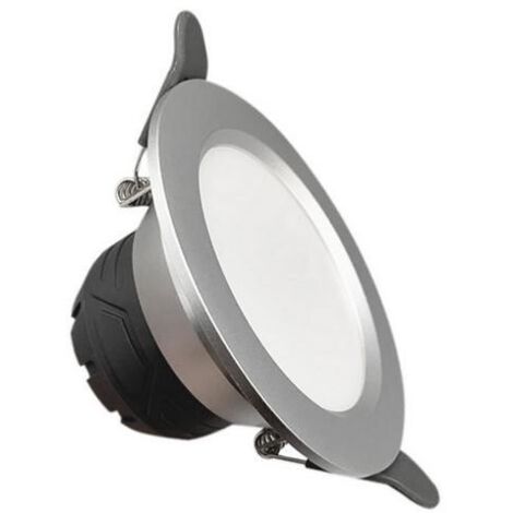 Spot LED Downlight Encastrable 6W Rond - Blanc Neutre  / Argent - SILUMEN