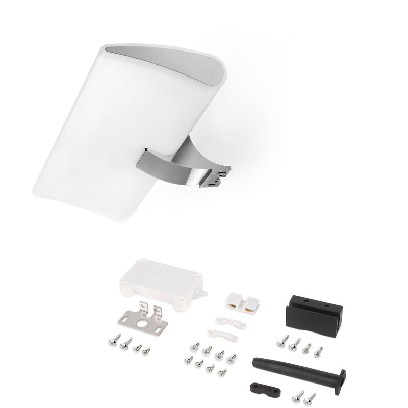 Emuca Spot LED pour miroir de salle de bain Aries (AC 230V 50Hz), 7 W, Chromé, Plastique et Aluminium