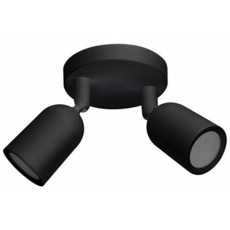 Spot LED en Saillie Double Orientable NOIR pour Ampoule GU10 - S