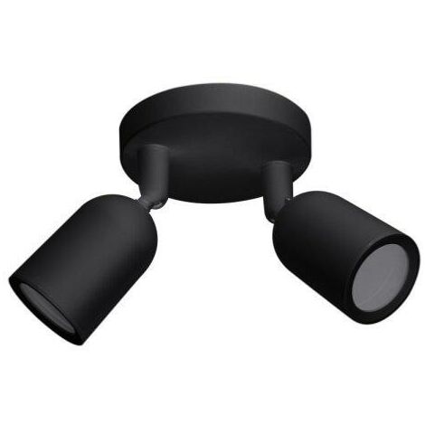 Spot LED en Saillie Double Orientable pour Ampoule GU10 - Noir - SILUMEN