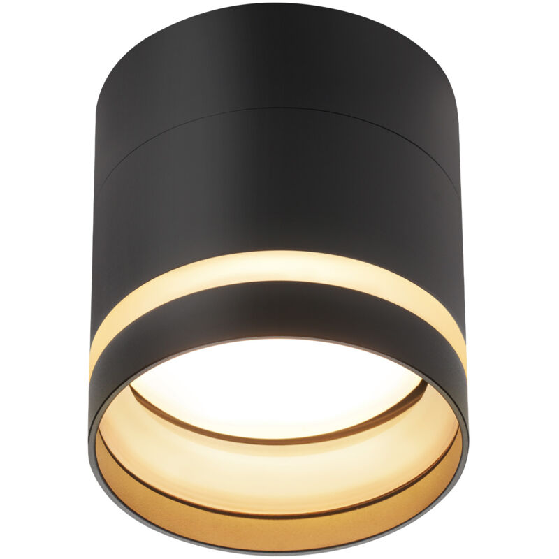 Spot led en saillie noir Gbly Spot de plafond rond Spot en acrylique blanc chaud Spot en saillie avec spot de plafond plat GX53 3000K Spot en saillie