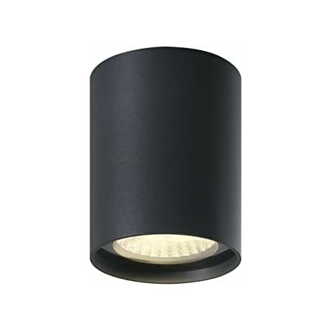 Spot LED en Saillie Plafond 7W 3000K Blanc chaud IP65 Etanche Ronde Plafonnier Luminaire pour Exterieur Interieur Salle de Bain Salon Couloir Chambre, Aluminium, Gris foncé