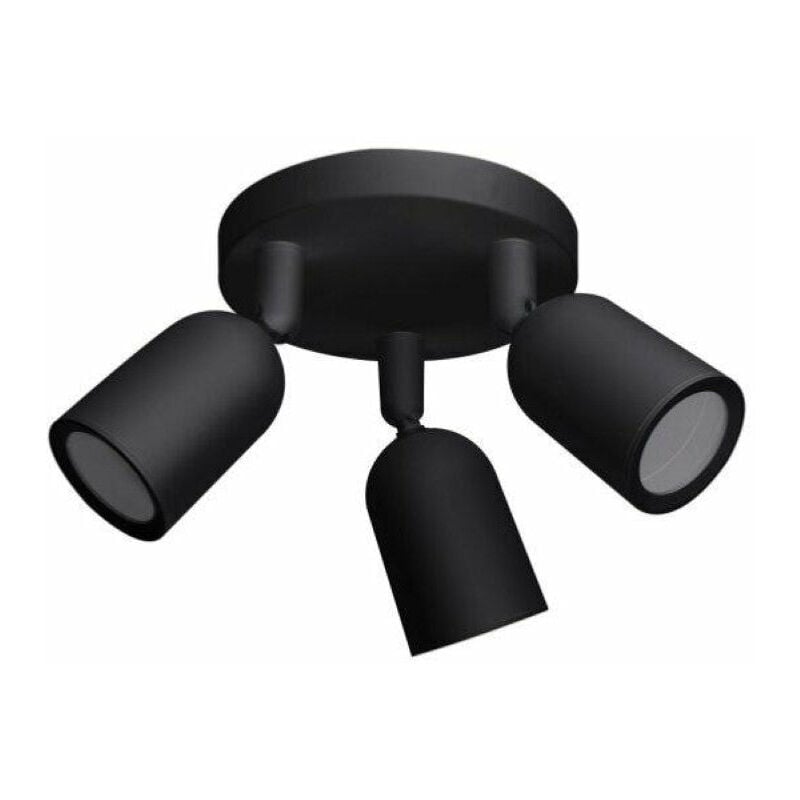 Spot led en saillie Triple Orientable noir pour ampoule GU10 - s