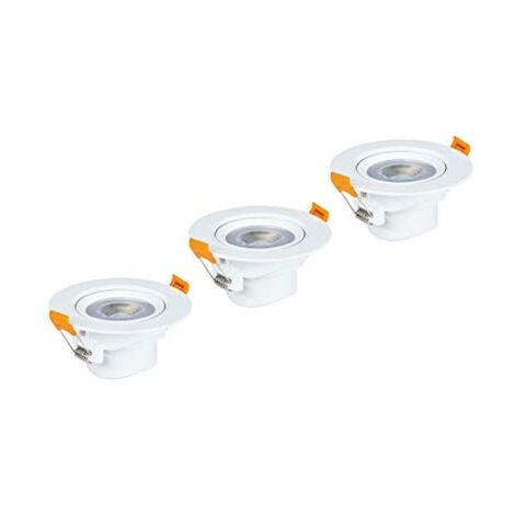 SPOT LED ENCAST., LOT DE 3, 7W, 450LM, COUL.: BLC CHD, DOUILLE : BLANCHE XAVAX 00112695
