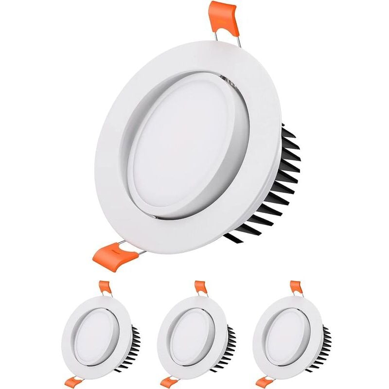 SNQ - Spot led Encastrable, 3 Pièces 12W Spot led Encastrable Salle de Bain, 6000k Blanc Froid Spot Encastrable led Extra Plat 40° Orientable Spot de