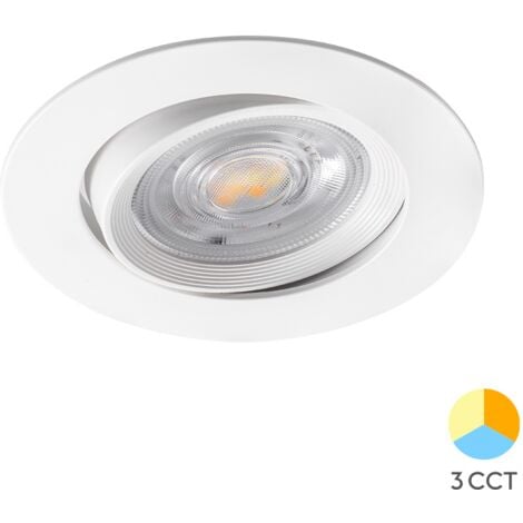 BRAYTRON Spot LED encastrable 3en1 rond blanc 7W IP20