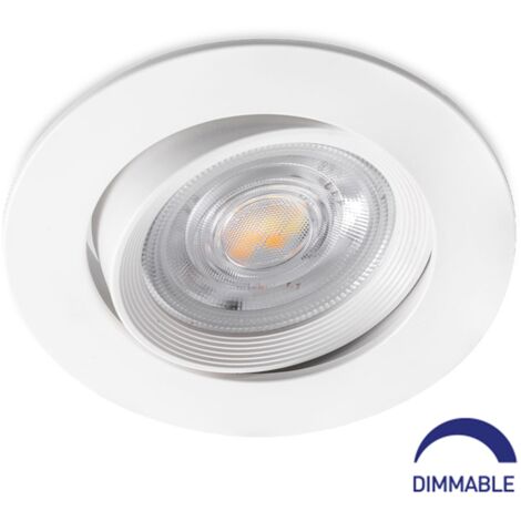 Spot LED encastrable 3en1 rond blanc 7W IP20 Dimmable