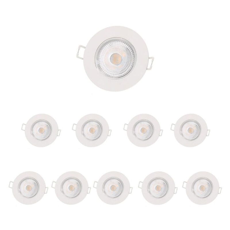Silumen - Spot led Encastrable 5W IP65 Ø72mm Blanc - Pack de 10 / Blanc Neutre