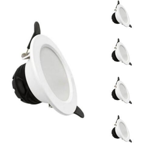 Spot LED Encastrable 6W Rond BLANC lumière variable (pack de 5)