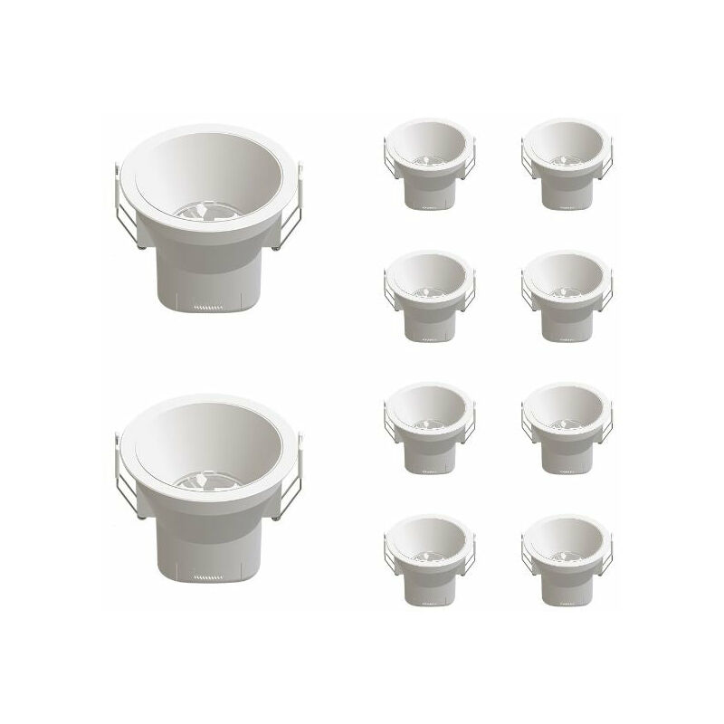 Spot led Encastrable 9W IP44 Dimmable cct Ø85.5mm - Pack de 10 / Blanc Silumen