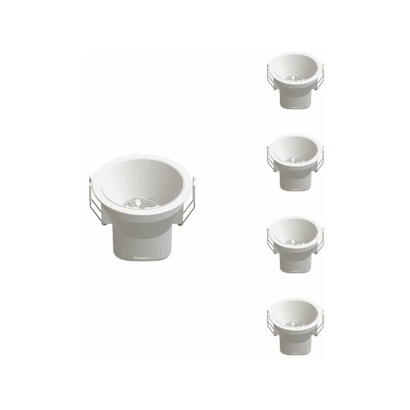 Spot led Encastrable 9W IP44 Dimmable cct Ø85.5mm - Pack de 5 / Blanc Silumen