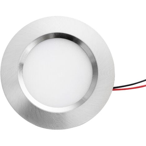 LECLUBLED Spot LED Encastrable Aluminium Brossé 55mm Compact 3W DC12V Équivalent 25W - Blanc Chaud 3000K