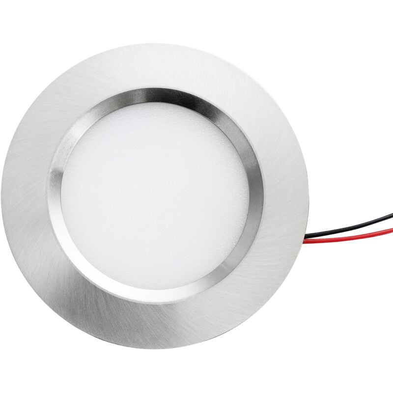 Spot led Encastrable Aluminium Brossé 55mm Compact 3W DC12V Équivalent 25W - Blanc Chaud 3000K Lot de 3