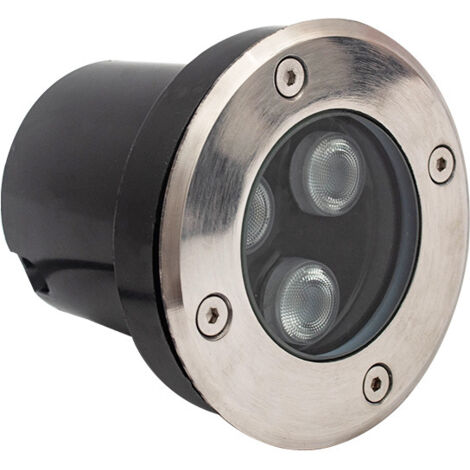 Spot LED encastrable au sol, 3 W, blanc chaud, pour éclairage d'extérieur, d'allée, de jardin, de terrasse et d'escalier