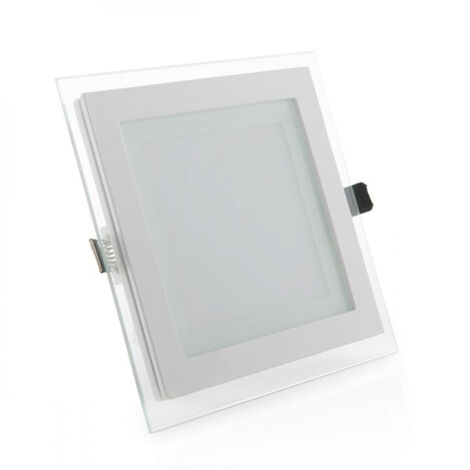 Spot LED encastrable carré 12 W, 1 200 lm, 4 200 °K, verre, 40 000 h [GR-MB02-12W-W]