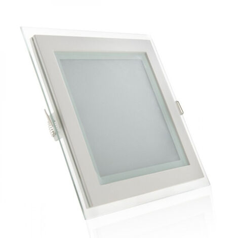 Spot LED encastrable carré 15 W, 1 500 lm, 4 200 °K, verre, 40 000 h [GR-MB02-15W-W]