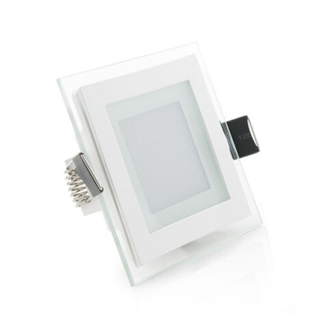Spot LED encastrable carré 6 W, 600 lm, 4 200 °K, verre, 40 000 h [GR-MB02-6W-W]