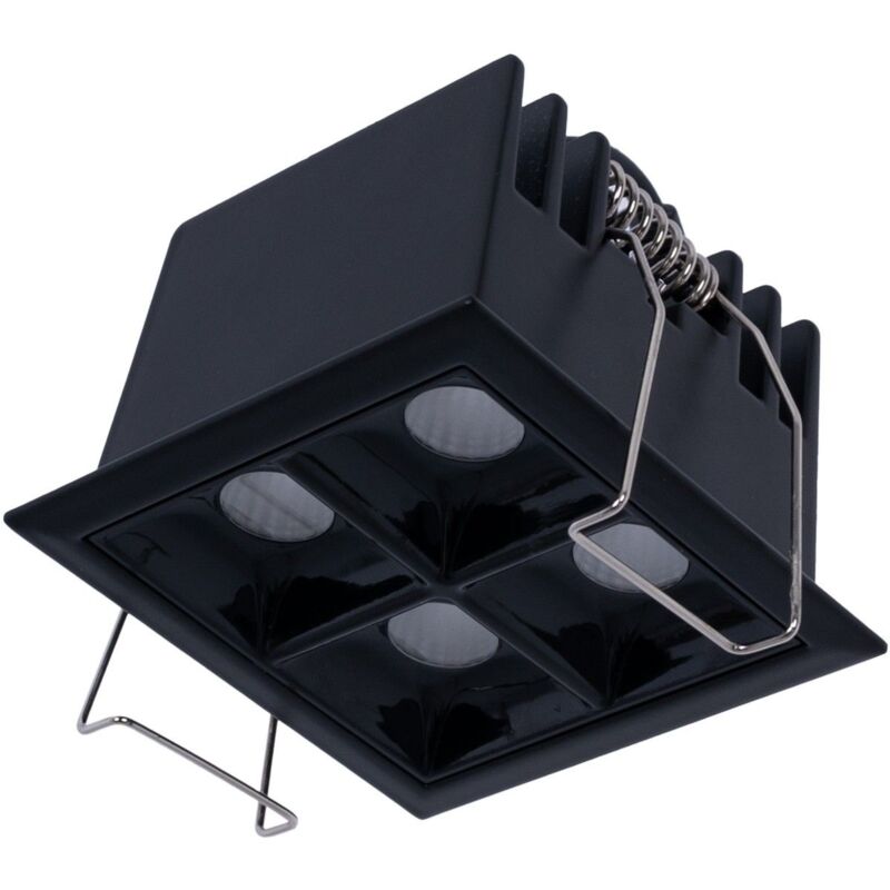 Barcelona Led - Spot led encastrable carré 8W - 4 lumières - UGR18 - IRC90 - - Blanc Neutre - Noir
