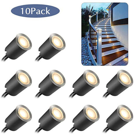 Spot LED Encastrable Extérieur, IP67,10 Led Blanc Chaud 2800k