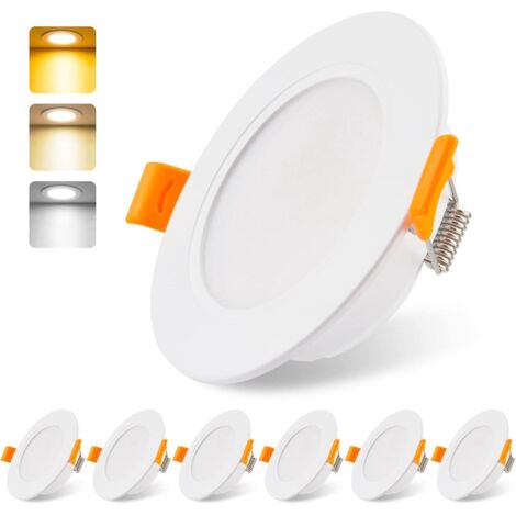 spot Led Encastrable Extra Plat 230v 5w Set De 6, Encastr Lampe Plafonnier, Spot Led 4000k, Spot De Plafond Ip54 Pour Salle De Bain Salon Cuisine