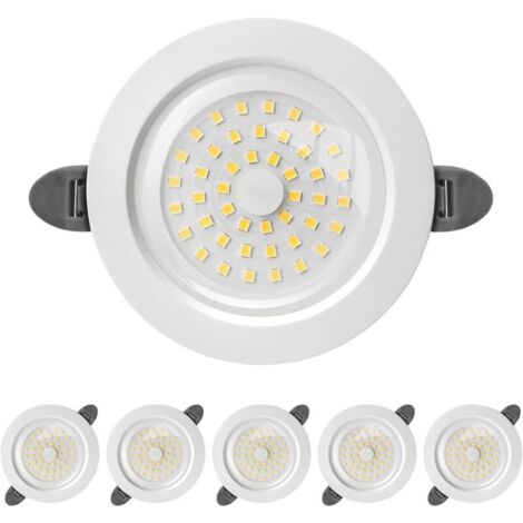 Spot LED Encastrable, IP44 Spot led Interieur, Spot Encastré Extra Plat 28mm, 9W 900lumen Equivalent 90W Incandescence, Blanc Chaud 3000K, pour Salle de Bain, Salon, Cuisine, Lot de 6