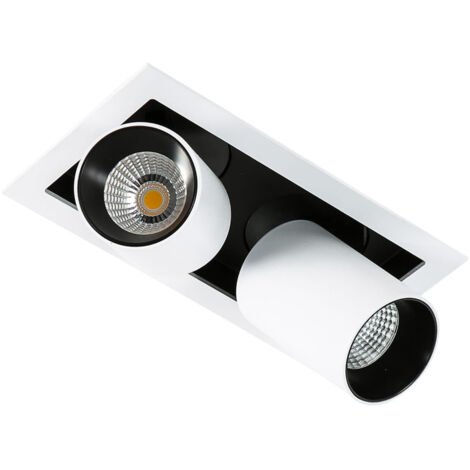 Spot LED encastrable Italux Mercanta, noir moderne, GL7117-2/12W 4000K WH+BL