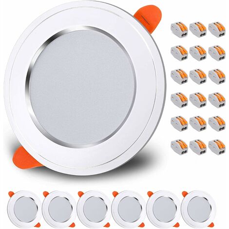 Spot Led Encastrable, [Lot De 6] 7w Spot Led Encastrable Salle De Bain, 3000k Blanc Chaud Spot Encastrable Led Extra Plat Ac180-265v 630lm Spot Led Interieur Encastrable Pour Cuisine, Couloir MINKUROW