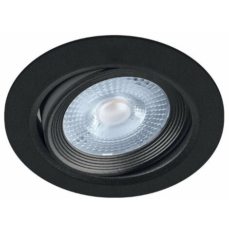 Spot LED Encastrable Orientable 5W Rond Noir SMD - Blanc Chaud  - SILUMEN