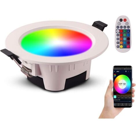 Spot LED encastrable RGB 5W – Luminosité réglable 700 lumens – Télécommande incluse – Pour salon, salle de bain, cuisine, couloir