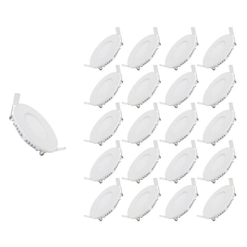 Spot led Encastrable Rond blanc 12W (Pack de 20) - Blanc Chaud 2300K - 3500K Silamp