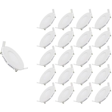 Spot LED Encastrable Rond BLANC 12W (Pack de 20) - Blanc Froid 6000K - 8000K - SILAMP
