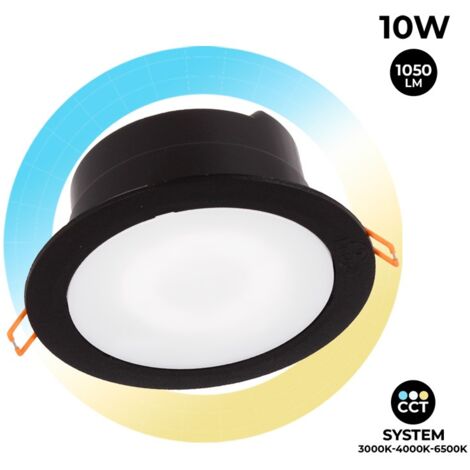 Spot LED encastrable rond étanche CCT Fumagalli 10W et 1050lm - Noir