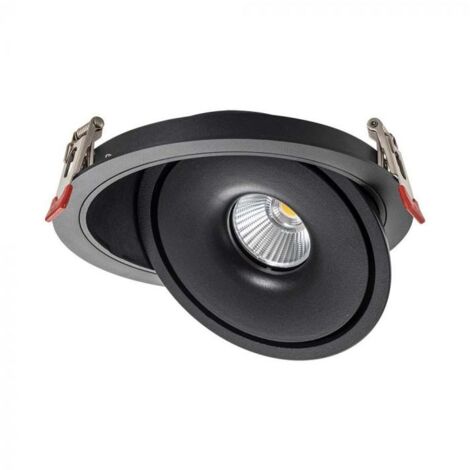 Spot LED encastrable rond V-TAC 12 W COB 120 x 43 mm, couleur noire, 3 en 1