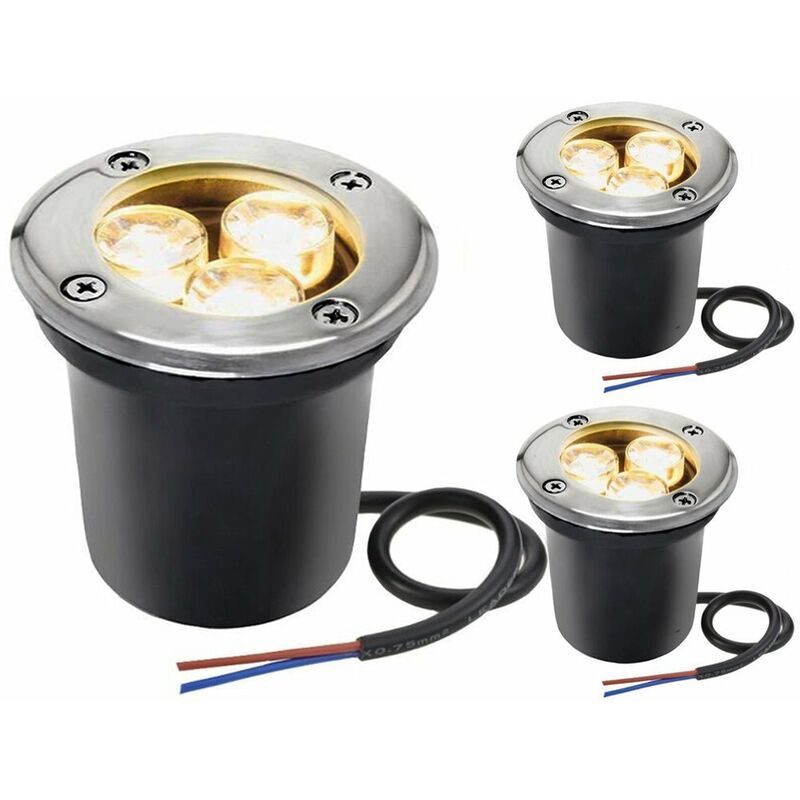 Spot LED Encastrable, SEMAket Spot Led Encastrable Exterieur Rond 3W Lumières Enterrées 230V AC IP65 270 Lumen 3000k Led Enterré Lampe De Paysage