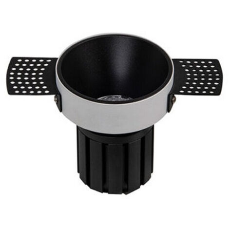Spot LED Encastrable Trimless D82 9W Noir Sablé Avec Transfo ZAMBELIS - 36 ° - Blanc chaud - 3000K