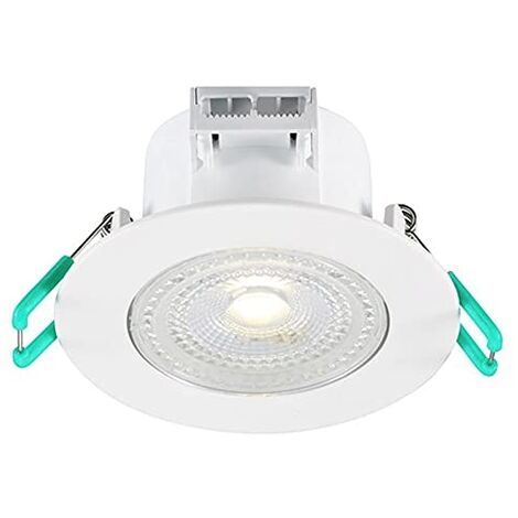 Blanc neutre IP44 LED Spot Encastrable Argent 5W 230V HCFEI Aussi pour Salle de Bains Lot de 3 Spots 