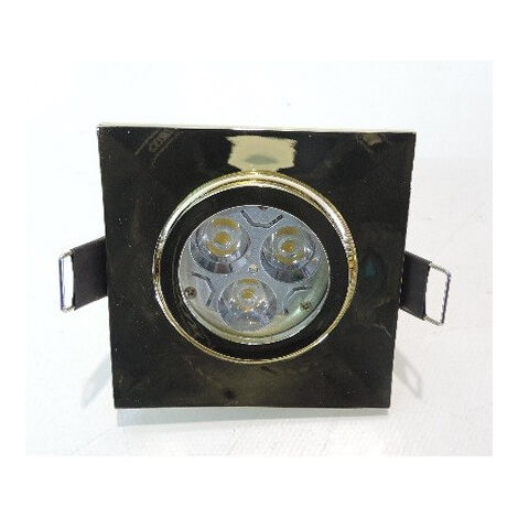 Spot LED encastré carré 84X84mm doré orientable 25° lampe 9W blanc chaud 2700K GU10 230V ONE-FOR-ALL BRUMBERG 2111.05