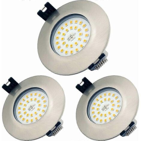 Spot LED encastré pour salle de bain IP44 7W rond ultra plat blanc chaud 3000K 220V (lot de 3)