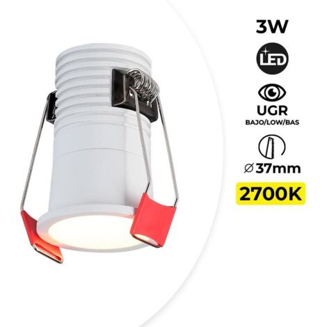 Spot LED encastré - Puce Cree - Faible UGR - 2700K - 3W - Blanc
