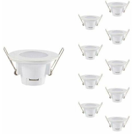 LOT DE 2 SPOT LED ENCASTRABLE COMPLETE RONDE FIXE eq. 50W BLANC NEUTRE  Recouvrement 77mm, diamètre de perçage 60mm Blanc - Cdiscount Maison