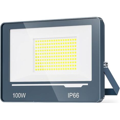 Spot LED Extérieur 100W Blanc Froid - 10000LM 6500K IP66 Projecteur LED Extérieur Etanche Lampe Phare Exterieur Jardin Terrasse(1 Pièce)