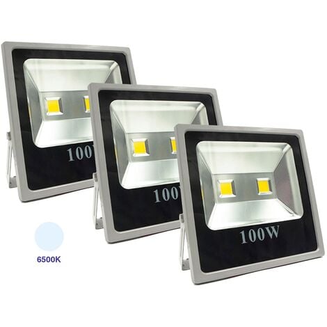 HOUSECURITY SPOT LED EXTÉRIEUR 100W SLIM 3 PIECES IP65 COLD LIGHT LIGHTING